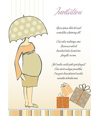 Image showing baby announcement card with beautiful pregnant woman