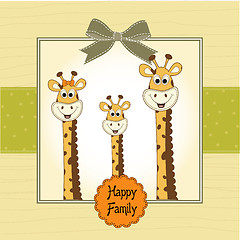 Image showing  happy giraffe family