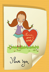 Image showing pretty young girl in love