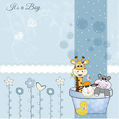 Image showing baby boy shower card