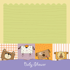 Image showing baby shower card with funny cube animals