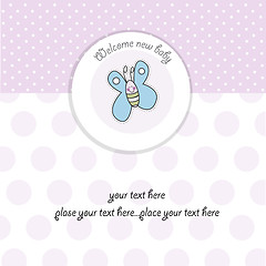 Image showing cute baby shower card with butterfly