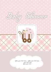 Image showing baby girl announcement card