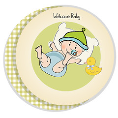 Image showing baby boy shower card