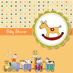 Image showing funny cartoon baby shower card