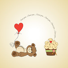 Image showing cute love card with teddy bear