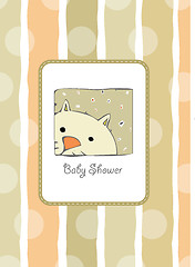 Image showing new baby shower card with cat