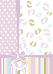 Image showing baby girl shower card