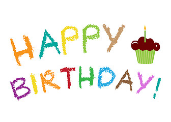 Image showing Happy Birthday Greeting Card - Vector Illustration