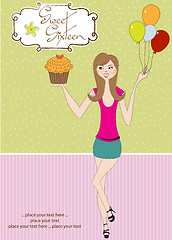 Image showing Sweet Sixteen Birthday card with young girl