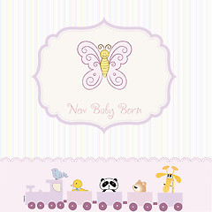 Image showing cute baby shower card with butterfly