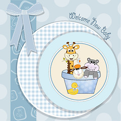 Image showing baby boy shower card