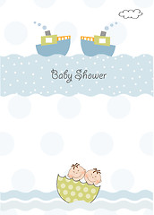 Image showing twins baby shower invitation