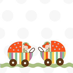 Image showing baby twins announcement card