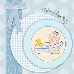 Image showing baby boy shower card