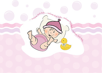 Image showing baby girl shower card