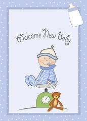 Image showing baby boy shower announcement