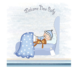 Image showing welcome new baby boy