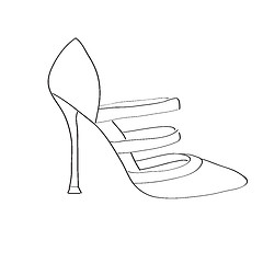 Image showing Shoes on a high heel isolated on white background