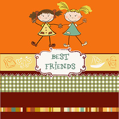 Image showing two little girls best friends