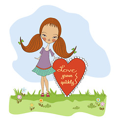 Image showing pretty young girl in love