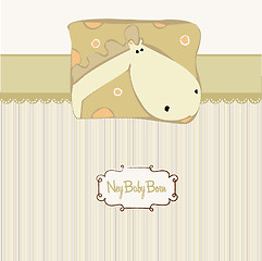 Image showing new baby announcement card with giraffe