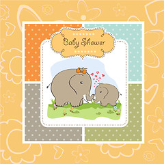 Image showing baby shower card with baby elephant and his mother