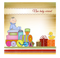 Image showing customizable birthday greeting card with train