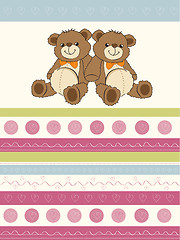 Image showing card with a twins teddy bears