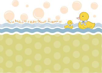 Image showing baby shower card with duck toys