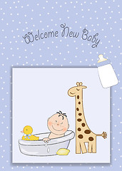 Image showing baby boy shower card