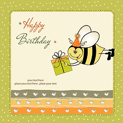 Image showing birthday card with bee
