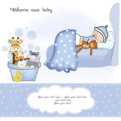 Image showing welcome new baby boy