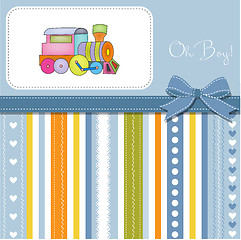 Image showing baby  shower card with toy train