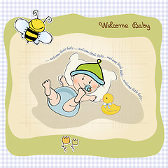 Image showing baby boy shower card