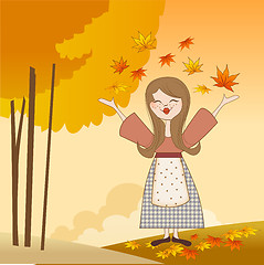 Image showing autumn girl