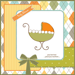 Image showing baby  shower card with stroller
