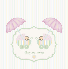 Image showing twins shower announcement