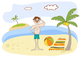 Image showing muscle man on the beach