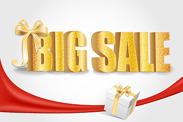 Image showing 3D big sale, made of pure, beautiful luxury gold
