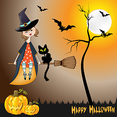 Image showing Halloween witch background