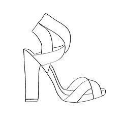 Image showing Shoes on a high heel isolated on white background