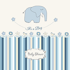 Image showing new baby boy announcement card