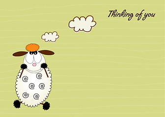 Image showing cute love card with sheep
