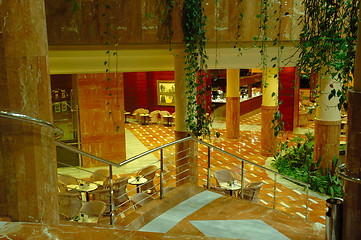 Image showing Hotel lobby and stairs