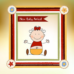 Image showing Baby girl announcement shower card