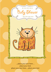 Image showing new baby shower card with cat