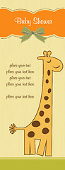 Image showing new baby announcement card with giraffe