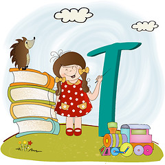 Image showing children alphabet letters ' t'
