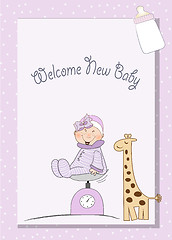 Image showing baby girl shower announcement